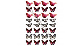 Valgomo popieriaus Dekoracijos keksiukams Įvairių atspalvių drugeliai